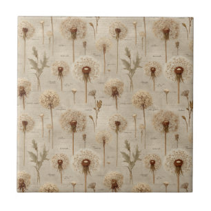 Vintage Botanical Floral Pattern (10) Tile