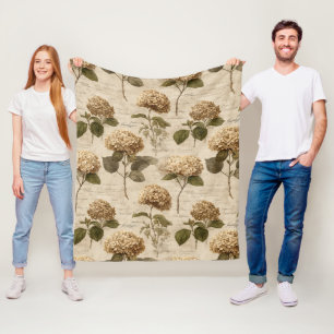 Vintage Botanical Floral Pattern (1) Fleece Blanket