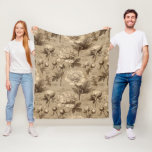 Vintage Botanical Floral Pattern (2) Fleece Blanket<br><div class="desc">Vintage botanical floral pattern blanket featuring soft cream and beige flowers with detailed stems,  leaves,  and delicate script accents on an aged neutral background. Elegant and timeless with a rustic floral aesthetic,  this seamless design is ideal for cottagecore lovers,  garden enthusiasts,  vintage style fans,  and botanical art admirers.</div>