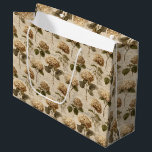 Vintage Botanical Floral Pattern (2) Large Gift Bag<br><div class="desc">Vintage botanical floral pattern gift bag featuring soft cream and beige flowers with detailed stems,  leaves,  and delicate script accents on an aged neutral background. Elegant and timeless with a rustic floral aesthetic,  this seamless design is ideal for cottagecore lovers,  garden enthusiasts,  vintage style fans,  and botanical art admirers.</div>