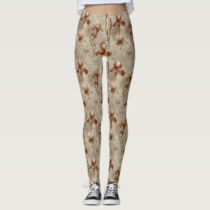 Vintage Botanical Floral Pattern (5) Leggings