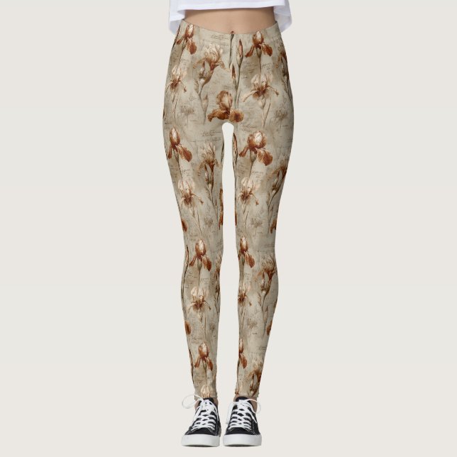 Vintage Botanical Floral Pattern (5) Leggings (Front)