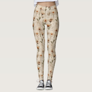 Vintage Botanical Floral Pattern (7) Leggings