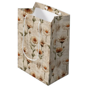 Vintage Botanical Floral Pattern (7) Medium Gift Bag