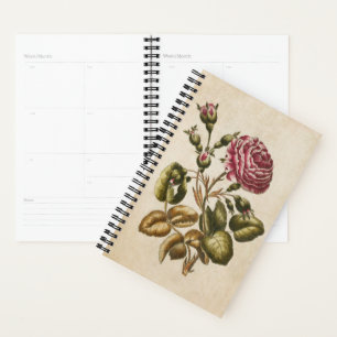 Vintage Botanical Floral Rose Planner