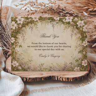 Vintage Botanical Floral Thank You Card