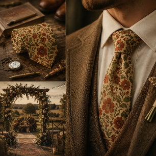 Vintage Botanical Floral Tie