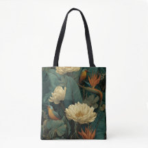 Vintage Botanical Floral Tote Bag | Boho Nature