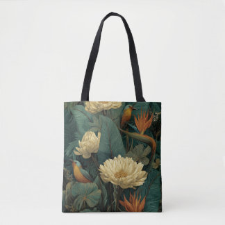Vintage Botanical Floral Tote Bag | Boho Nature
