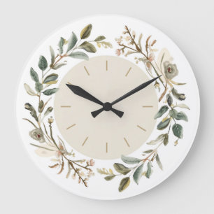 Vintage Botanical Floral Wall Clock