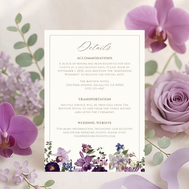 Vintage Botanical Floral Wedding Details Enclosure Card (Creator Uploaded)