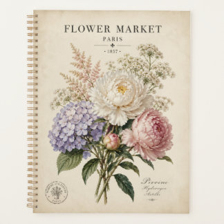 Vintage Botanical Flower Market Poster | Elegant F Planner