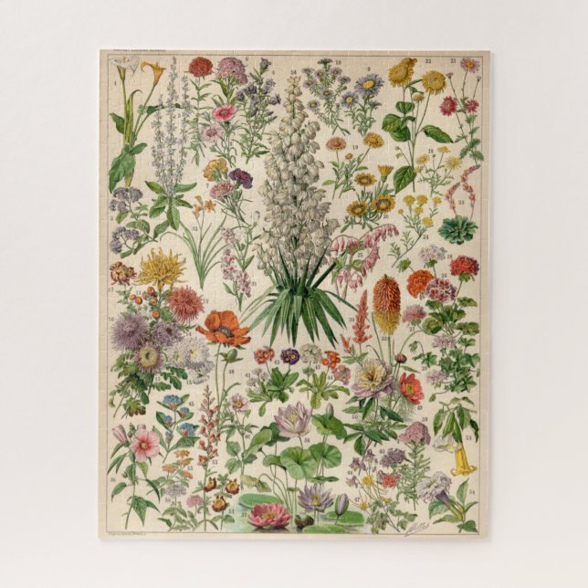 Vintage Botanical Flower Poster Jigsaw Puzzle (Vertical)