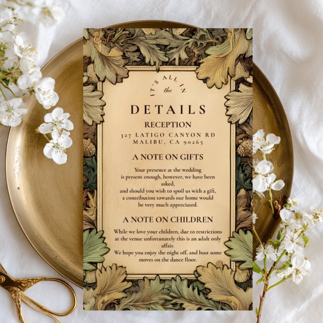 Vintage Botanical Foliage Wedding Enclosure Card (Creator Uploaded)