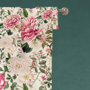 Vintage Botanical Garden Flowers Pattern Bath Towe Towel Set