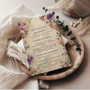 Vintage Botanical Garden Wedding Enclosure Card
