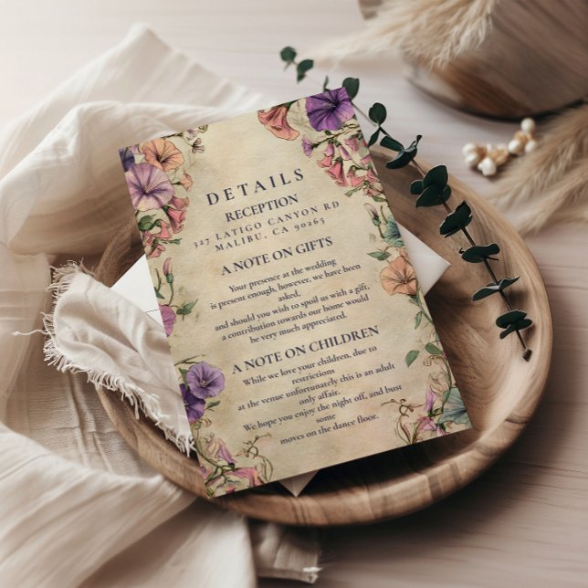 Vintage Botanical Garden Wedding Enclosure Card (Creator Uploaded)
