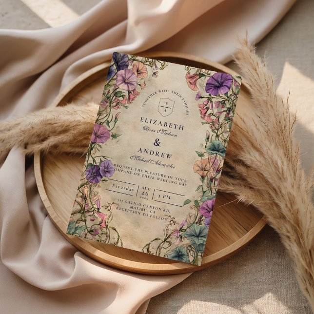 Vintage Botanical Garden Wedding Invitation (Creator Uploaded)