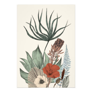 Vintage Botanical Garden – Wildflowers & Protea Il Photo Print