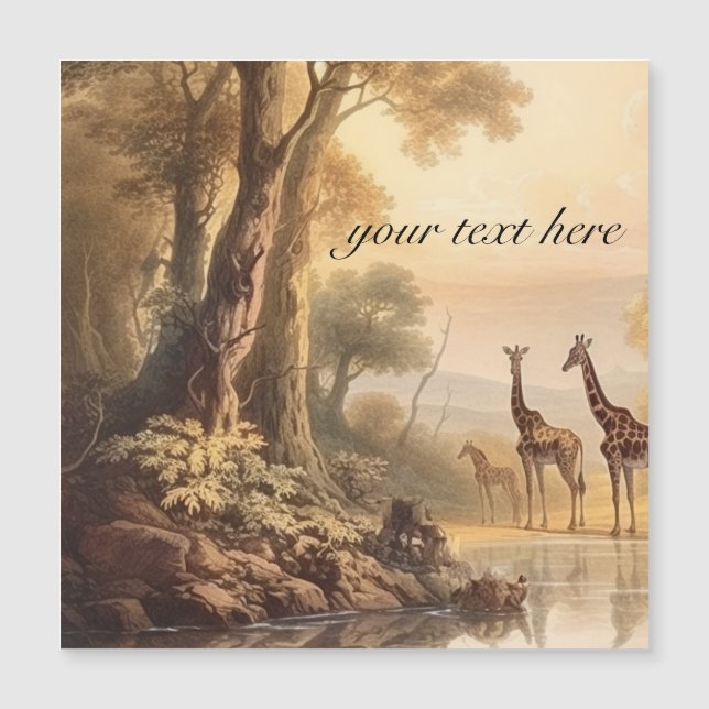 Vintage botanical giraffes, customisable  (Front)