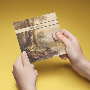 Vintage botanical giraffes, customisable 