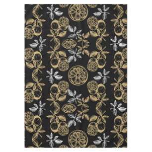 Vintage Botanical Gold And Silver Print Tablecloth