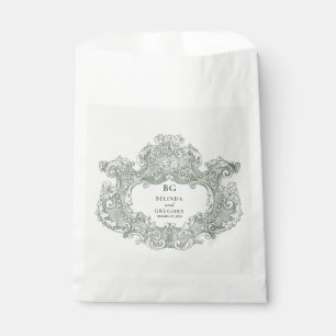Vintage Botanical Green Garden Party Wedding Theme Favour Bags