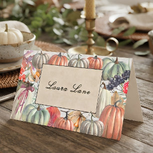 Vintage Botanical Harvest Thanksgiving Place Card