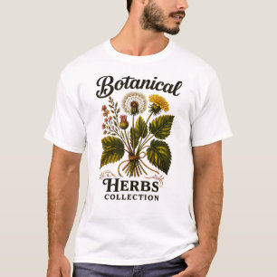 Vintage Botanical Herbs Collection, Elegant Nature T-Shirt