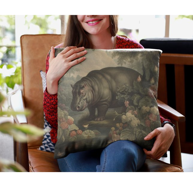 Vintage Botanical Hippo  Cushion (Creator Uploaded)