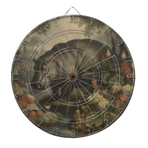 Vintage Botanical Hippo  Dartboard
