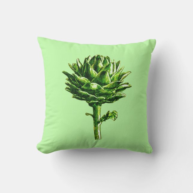 Vintage Botanical Illustration, Artichoke Cushion (Front)