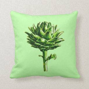 Vintage Botanical Illustration, Artichoke Cushion