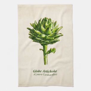 Vintage Botanical Illustration, Artichoke  Tea Towel