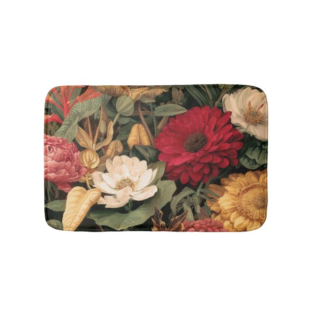 Vintage Botanical Illustration Bath Mat (Front)