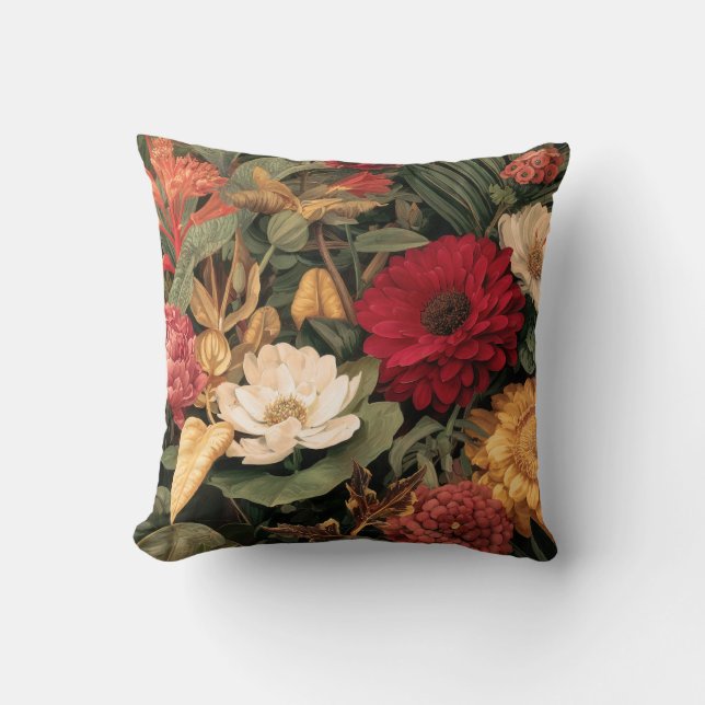 Vintage Botanical Illustration Cushion (Front)