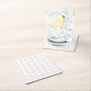 Vintage Botanical Illustration –Elegant Floral Art Square Paper Coaster