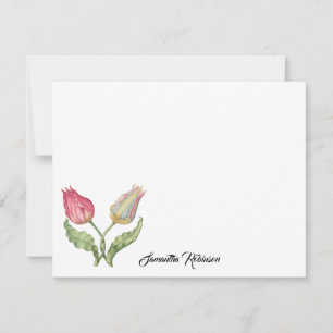 Vintage botanical illustration flower Tulip Card