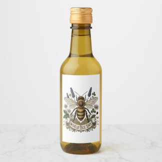 Vintage Botanical Illustration for World Bee Day Wine Label