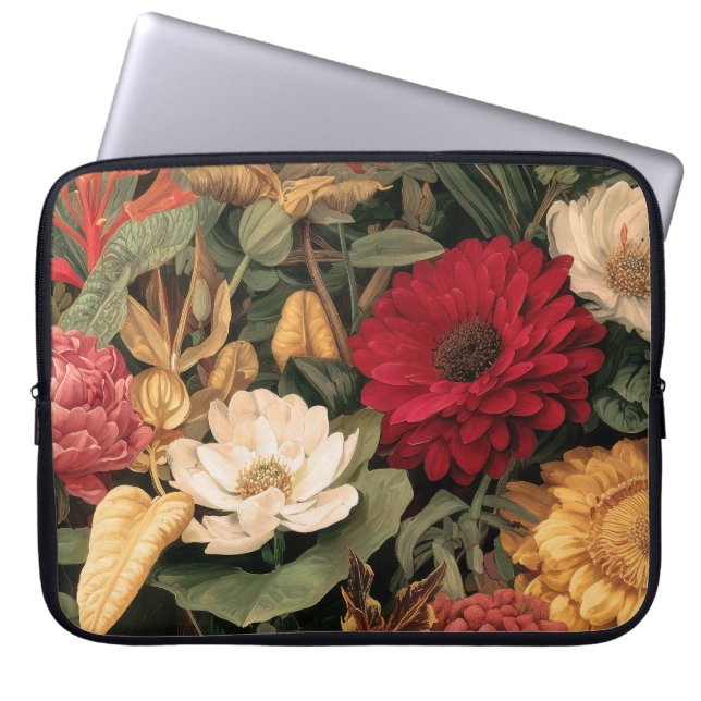 Vintage Botanical Illustration Laptop Sleeve (Front)