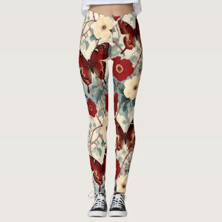 Vintage Botanical Illustration Leggings