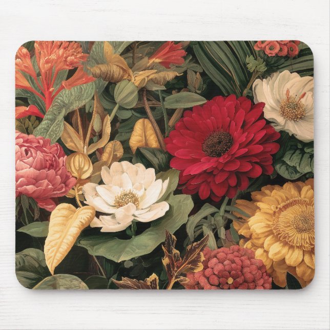 Vintage Botanical Illustration Mouse Pad (Front)