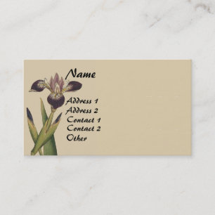 Vintage Botanical Iris Flower Business Cards