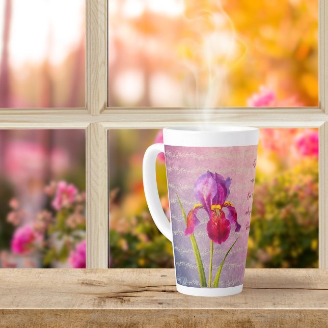 Vintage Botanical Iris Flower Violet Tones   Latte Mug (Creator Uploaded)