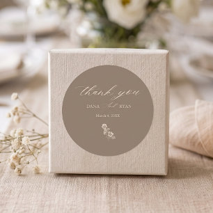 Vintage Botanical Ivory Wedding Classic Round Sticker