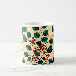 Vintage Botanical Leaf Pattern Mug Desig