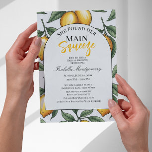 Vintage Botanical Lemon Bridal Shower Invitation