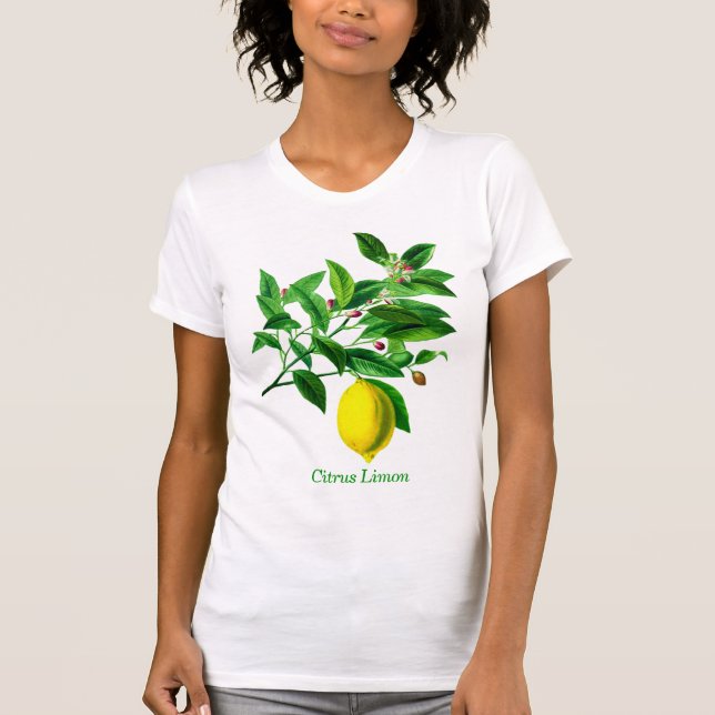 Vintage Botanical Lemon Print T-Shirt (Front)