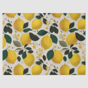 Vintage Botanical Lemon Seamless Pattern Tissue Paper