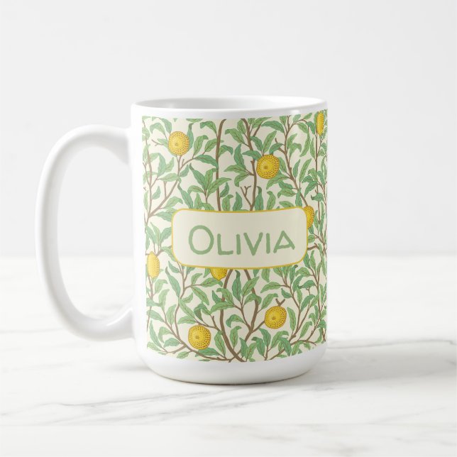 Vintage Botanical Lemon Tree Pattern Coffee Mug (Left)